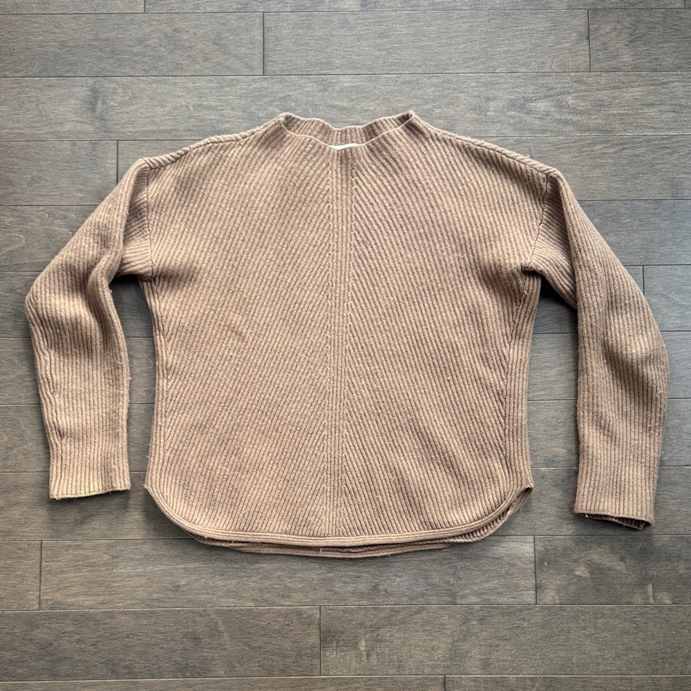 Babaton Textured Crew Neck Sweater in Tan